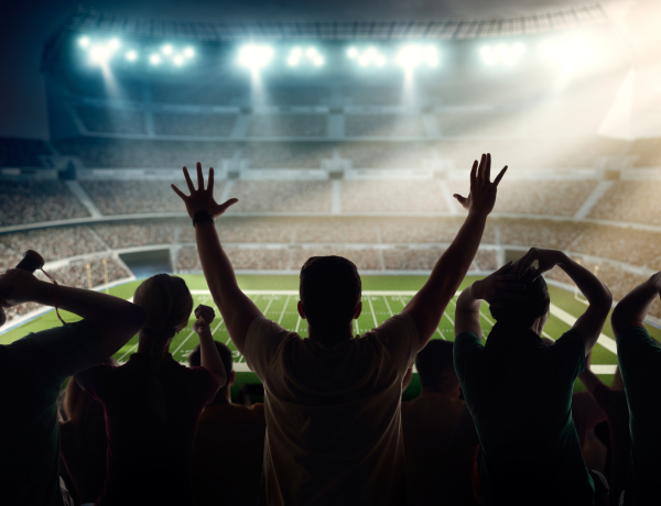 Fussballfans in einem Stadion